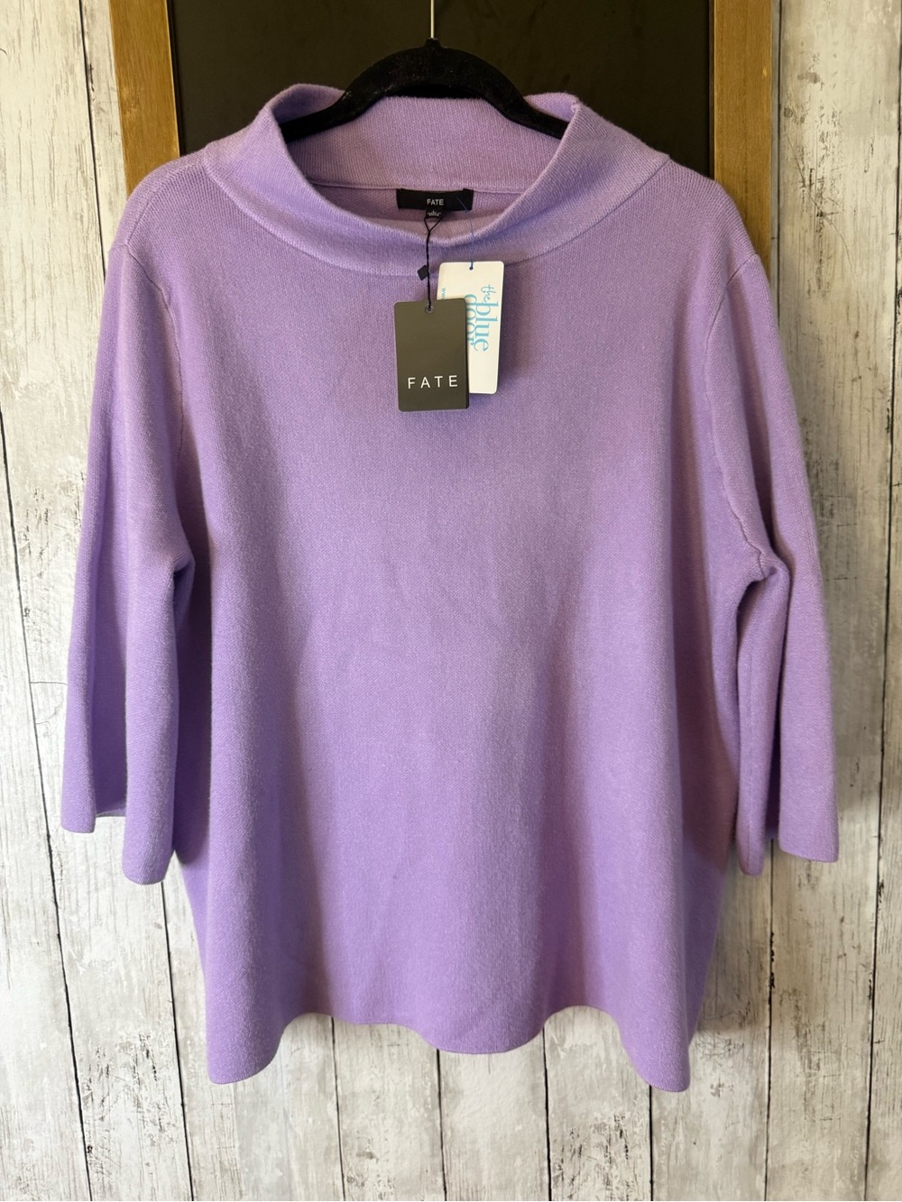 Fate Sweater Pullover Womens Lilac Large 3/4 Flared Sleeve Lightweight NWT